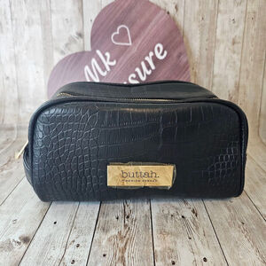 Buttah Leather Makeup Bag Black